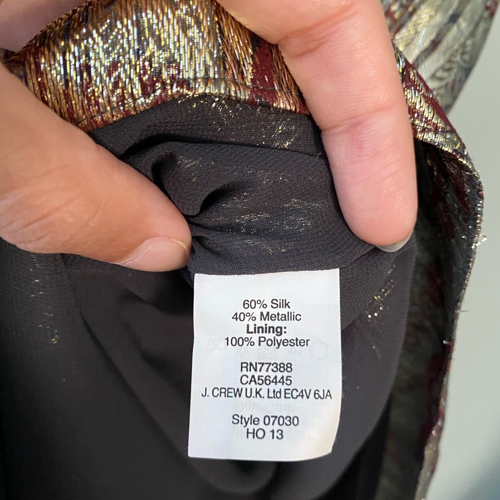 J. Crew silk paisley v-neck sleeveless blouse - Picture 5 of 6